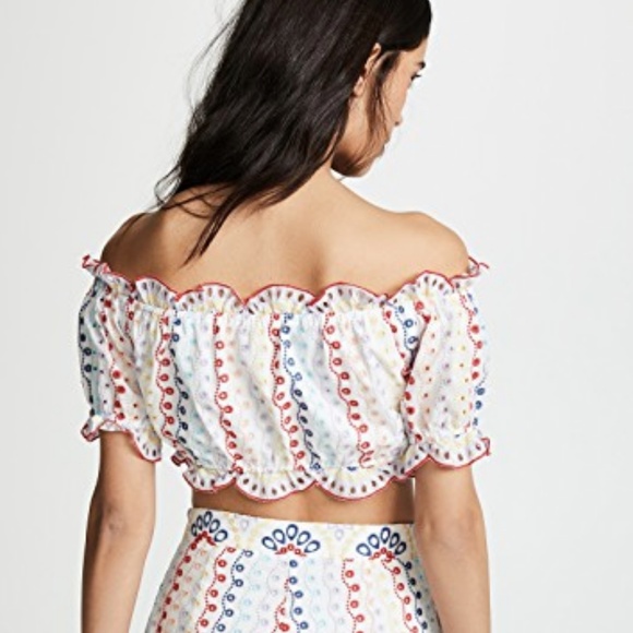 RED CARTER Maya Rainbow Eyelet Crop Top - Picture 5 of 5